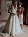 Sweetheart See Through A-line Lace Wedding Dresses, Cheap Wedding Gown, WD684