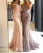 Sweetheart Spaghetti Straps Lace Mermaid Floor Long Custom Evening Prom Dresses, 17424