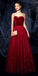 Sweetheart Spaghetti Straps Red Sparkly Long Cheap Evening Prom Dresses, Evening Party Prom Dresses, 12325