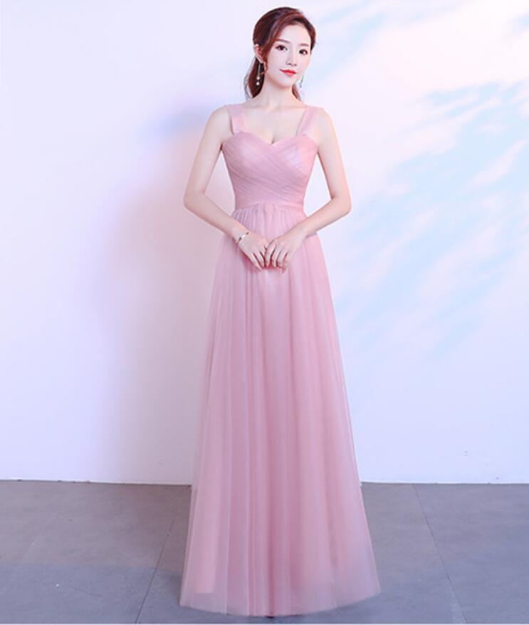 Tulle Floor Length Cap Sleeves Simple Cheap Bridesmaid Dresses Online, WG546