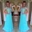 Turquoise Cap Sleeve  Evening Prom Dresses, Sexy See Through Party Prom Dress, Custom Long Prom Dress, Cheap Party Prom Dress, Formal Prom Dress, 17029