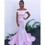 Two Pieces Mermaid Pink Off Shoulder Long Bridesmaid Dresses Gown Online,WG931