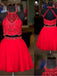 Two Pieces Red Homecoming Dresses,Cheap Short Prom Dresses,CM900