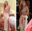 Two Pieces Side Slit Sexy Charming Young Long Prom Dress, WG527