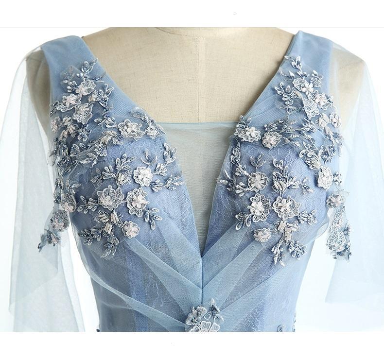 Two Straps V Neckline Light Blue Lace Beaded Unique Long Evening Prom Dresses, Popular 2022 Party Prom Dresses, Custom Long Prom Dresses, Cheap Formal Prom Dresses, 17221