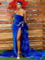 Unique Blue Mermaid Sweetheart High Slit Cheap Long Prom Dresses Online,12557