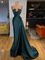 Unique Green Sheath Spaghetti Straps V-neck Cheap Long Prom Dresses,12842