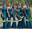 Unique Mismatached Teal Mermaid Cheap Long Cheap Bridesmaid Dresses Online, WG647