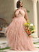 Unique Sexy Pink A-line Halter Maxi Long Party Prom Dresses Online,13095