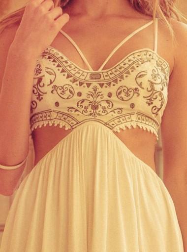 Unique Spaghetti Straps Embroidery Custom Long Evening Prom Dresses, 17720