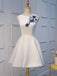 Unique White Lace Applique Cheap Short Homecoming Dresses Online, CM666