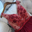 V Neck Burgundy Lace Cheap Short Homecoming Dresses Online, CM688