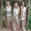 V Neck Casual Long Mermaid Sequin Cheap Bridesmaid Dresses Online, WG261