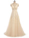 V Neck Champagne See Through Cheap Wedding Dresses Online, Cheap Bridal Dresses, WD494