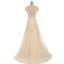 V Neck Champagne See Through Cheap Wedding Dresses Online, Cheap Bridal Dresses, WD494