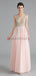 V Neck Chiffon Heavily Beaded Pink Evening Prom Dresses, Evening Party Prom Dresses, 12122