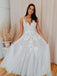 V Neck Lace A-line Cheap Wedding Dresses, Cheap Wedding Gown, WD703