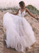 V Neck Lace Applique Tulle A-line Wedding Dresses, Cheap Wedding Gown, WD683