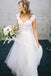 V Neck Lace Cap Sleeves Cheap Custom Long Wedding Bridal Dresses, WD289