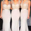 V Neck Mermaid Grey Long Cheap Bridesmaid Dresses Online, WG259