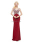 V Neck Red Mermaid Beaded Evening Prom Dresses, Evening Party Prom Dresses, 12055