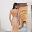 V Neck Rose Gold Heavily Beaded Mermaid Evening Prom Dresses, Evening Party Prom Dresses, 12095