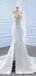 V Neck Side Slit Lace Mermaid Wedding Dresses, Cheap Wedding Gown, WD723