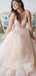 V Neck Simple Tulle A-line Cheap Wedding Dresses, Mermaid Wedding Gown, WD702