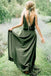 V Neck Spaghetti Straps Green Cheap Bridesmaid Dresses Online, WG763