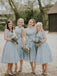 V neck Straps Short Chiffon Custom Cheap Bridesmaid Dresses, WG240