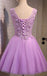 V Neckline See Through Lace Cute Homecoming Prom Dresses, Affordable Short Party Prom Dresses, Perfect Homecoming Dresses, CM305