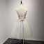V Neckline Short Tulle Homecoming Prom Dresses,  Flower Short Party Prom Dresses, Perfect Homecoming Dresses, CM206