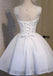 White Lace Open Back Sexy Homecoming Prom Dresses, Affordable Short Party Prom Dresses, Perfect Homecoming Dresses, CM281