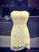 Yellow Mermaid Lace Beaded Cheap Short Homecoming Dresses Online, Cheap Short Prom Dresses, CM821