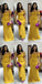 Yellow Mermaid Off Shoulder Cheap Long Bridesmaid Dresses,WG1284